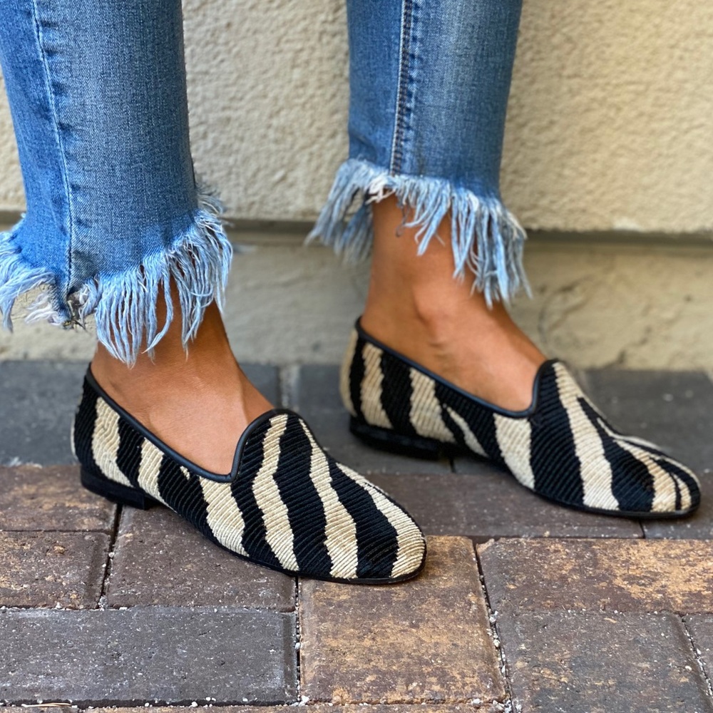 Anthropologie Zebra Print Striped Flat Loafer Flat - Picture 6 of 12